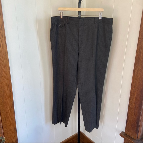 Vintage Chaps Ralph Lauren Gray Herringbone Wool 2pc Suit Mens Blazer 47R 40x29 - Picture 8 of 10